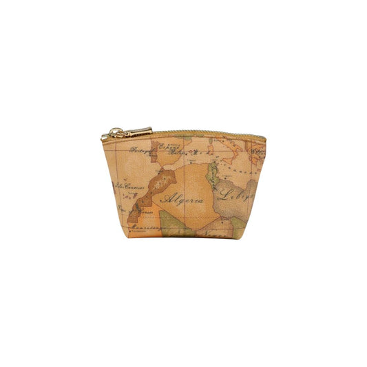 Alviero Martini Prima Classe Polyester Polyurethane Leather & Cotton Mini Drawstring Clutch Handbag - Beige