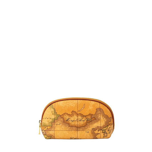 Clutch Handbag by Alviero Martini Prima Classe for women in polyester polyurethane leather & cotton beige showcases a sculptural silhouette, featuring a secure , ample , and versatile for a sculptural finish.