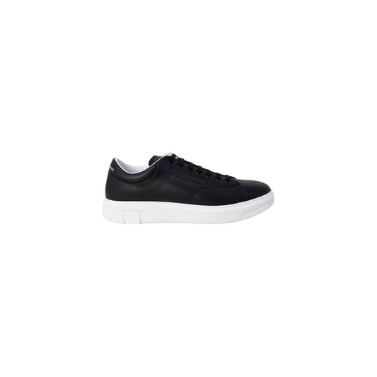 Sneakers by Armani Exchange for men in leather black presents a impeccable silhouette as Men's Low Top Leather Sneakers, expertly defined by a impeccable low-top style for a impeccable, high-fashion look.