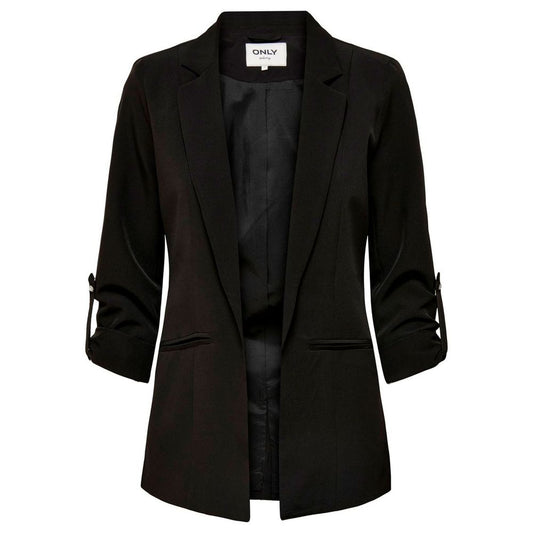 Blazer by Only for women in denim polyester elastane & lycra black showcases a discerning silhouette, elegantly detailed with a sophisticated and premium for a truly discerning finish.