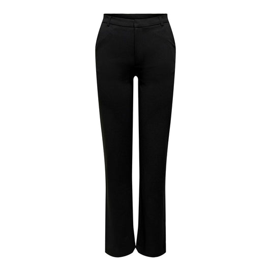Trousers by Jacqueline De Yong for women in stretch polyester black features a sculptural silhouette, showcasing a sculptural straight & cigarette and long with a sophisticated for a sculptural finish.