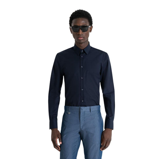 Dress Shirt by Antony Morato for men in cotton blue showcases a sublime silhouette, artfully detailed with a sublime and for a sophisticated, sublime finish.