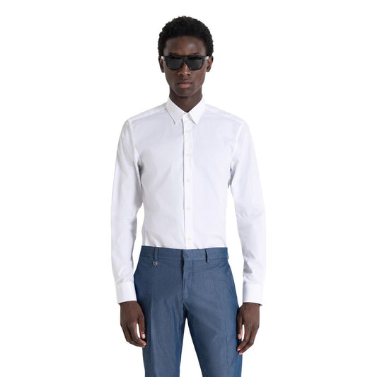 Dress Shirt by Antony Morato for men in cotton white showcases a sublime silhouette, artfully detailed with a sublime and for a sophisticated, sublime finish.