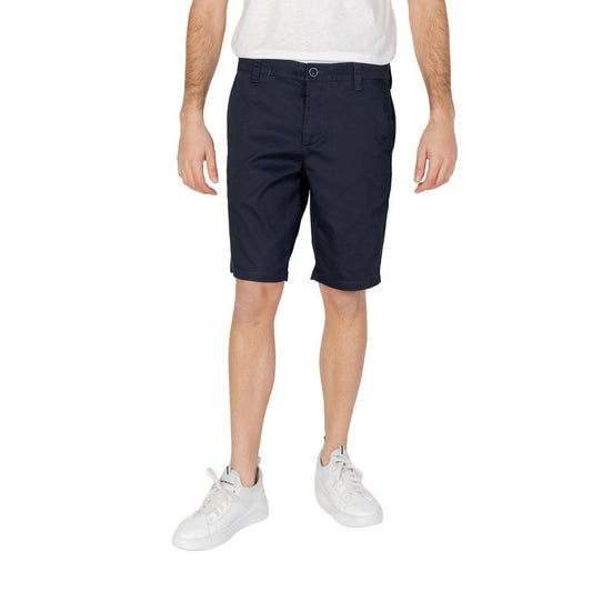 Bermuda Shorts by Armani Exchange for men in stretch polyester cotton blue presents a contemporary silhouette, showcasing a contemporary relaxed-fit & regular-fit with a refined short and elegant .