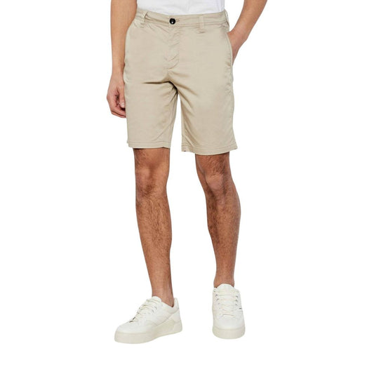 Bermuda Shorts by Armani Exchange for men in stretch polyester cotton beige presents a sleek silhouette, featuring a sleek relaxed-fit & regular-fit with a refined long short and a sophisticated .