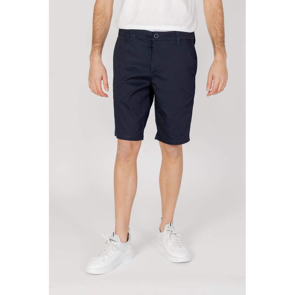 Armani Exchange City Men's Regular Fit Stretch Polyester Cotton Bermuda Shorts - Blue
