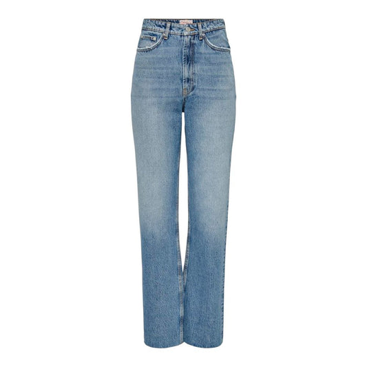 Jeans by Only for women in denim cotton light-blue features an sartorial straight, relaxed-fit & wide and long with a high rise cut for a sartorial finish.
