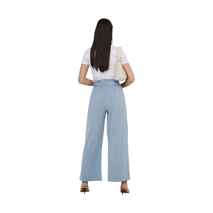 Only Blue Viscose Casual Pants