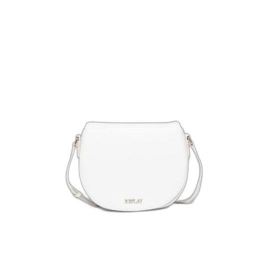 Handbag by Replay for women in polyester polyurethane & polyethylene white features a signature silhouette, showcasing a secure and signature with versatile for a sophisticated look.
