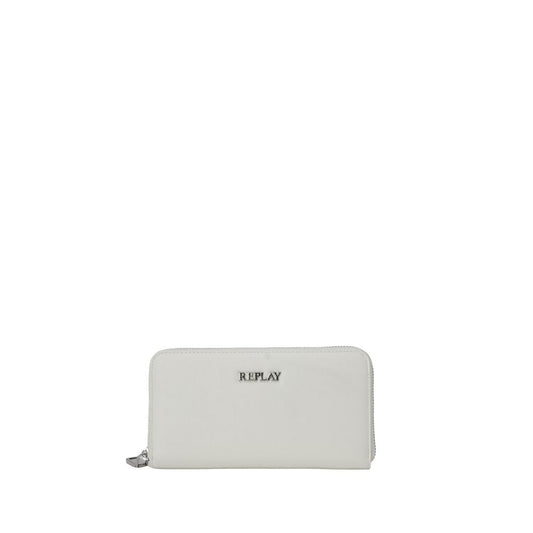 Wallet by Replay for women in polyester polyurethane & polyethylene white showcases a enchanting silhouette, artfully detailed with the signature style of the Polyester Polyurethane & Polyethylene Wallet and functional zip-around.