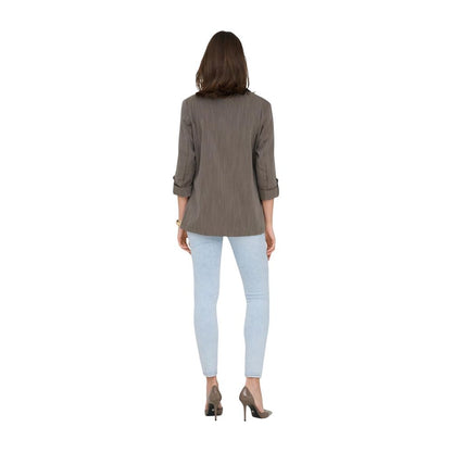 Blazer by Only for women in nylon polyester & viscose beige features an crisp silhouette with sophisticated and a crisp lapel neckline for a truly crisp finish.