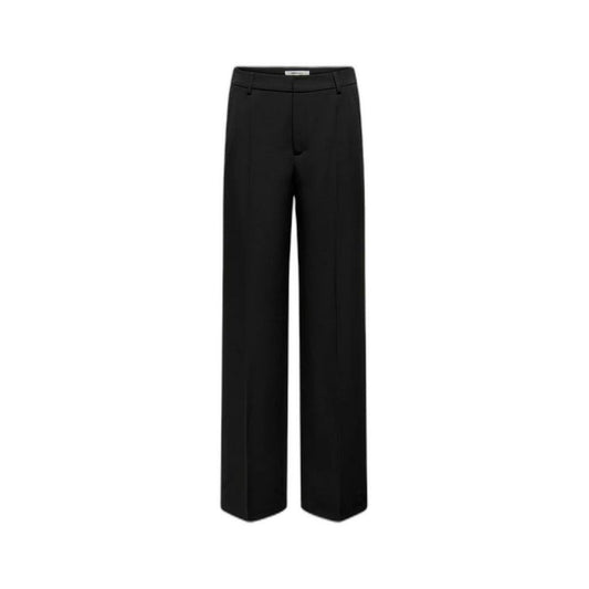 Palazzo Pants by Only for women in stretch polyester black features an refined tailoring silhouette, showcasing a premium wide with a high rise and long cut for a refined tailoring look.
