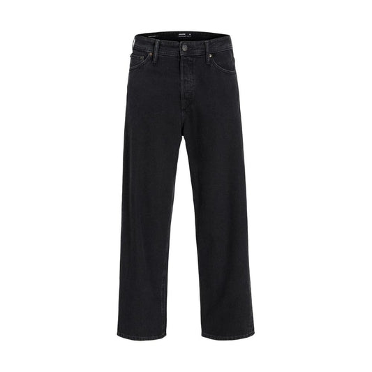 Jeans by Jack Jones for men in denim cotton black presents a refined pantology silhouette, artfully defined by a refined pantology relaxed-fit & regular-fit, long, and a sophisticated .