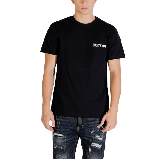 Activewear T-Shirt by The Bomber for men in cotton black features an contemporary design with , a length, and a contemporary .