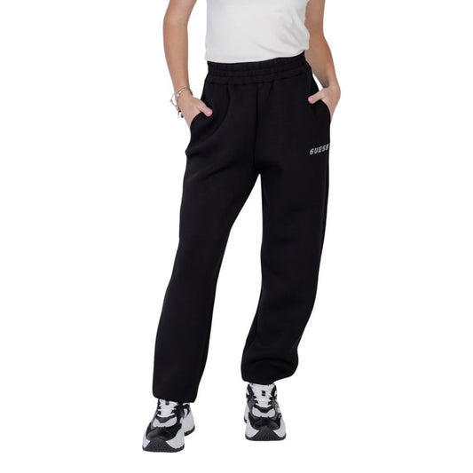 Joggers by Guess Active for women in stretch polyamide & viscose black presents a tailored silhouette, showcasing a tailored and long cut with a refined for a truly tailored aesthetic.