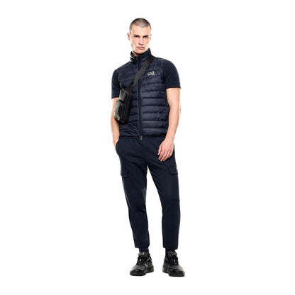 EA7 Emporio Armani Blue Polyamide Sleeveless Jacket