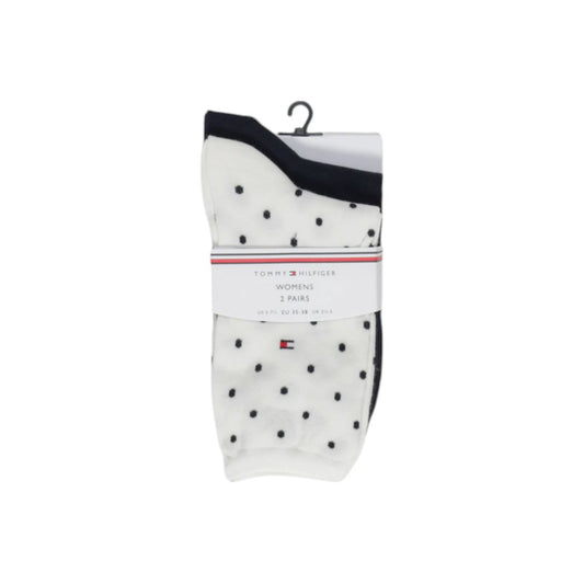 Socks by Tommy Hilfiger for women in stretch cotton & polyamide white & patterned features a contemporary knit construction, showcasing the sophisticated design of this Women's Stretch Cotton & Polyamide Socks with its contemporary finish.
