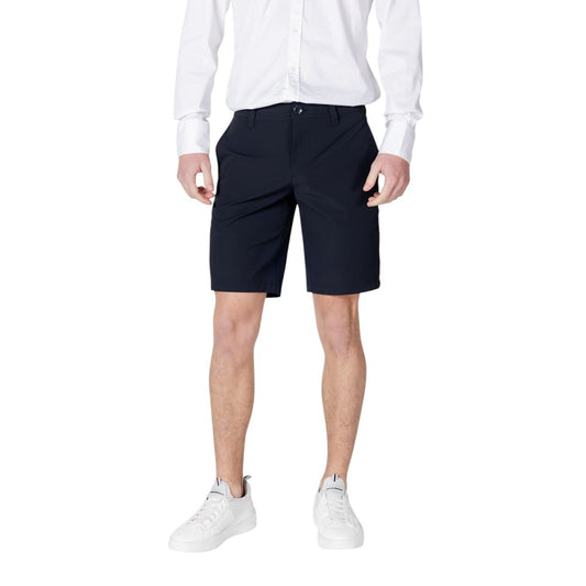 Bermuda Shorts by Armani Exchange for men in lycra polyamide blue features an nuanced silhouette, showcasing a nuanced with a short cut and for a sophisticated, premium finish.