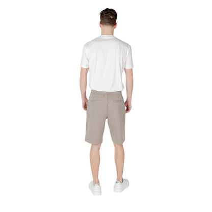 Armani Exchange Brown Cotton Bermuda Shorts