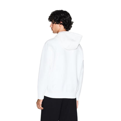 Sweatshirt Hoodie by Armani Exchange for men in stretch polyester cotton white features an luminous silhouette, showcasing a sophisticated hooded neckline and for a truly luminous look.