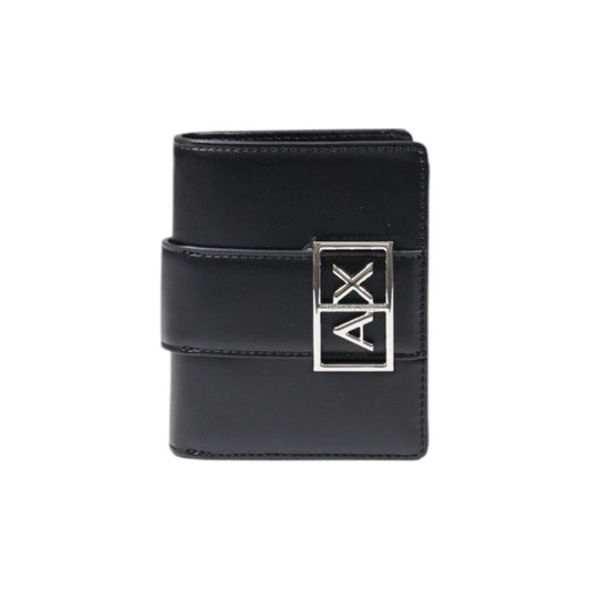 Wallet by Armani Exchange for women in polyester black showcases a enchanting silhouette, artfully detailed with the signature style of the Polyester Wallet and functional compact-design.