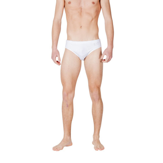 Swim Briefs by EA7 Emporio Armani for men in stretch polyester bicolour features an magnificent silhouette, showcasing the refined aesthetic of Men's Stretch Polyester Swim Briefs with a magnificent cut designed for the modern shoreline.