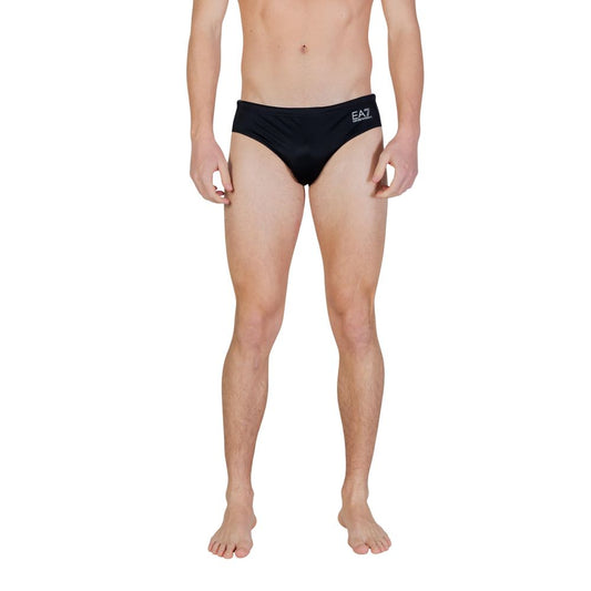 Swim Briefs by EA7 Emporio Armani for men in stretch polyester bicolour features an beach chic silhouette, showcasing the beach chic Men's Stretch Polyester Swim Briefs design with a streamlined fit ideal for performance and style.