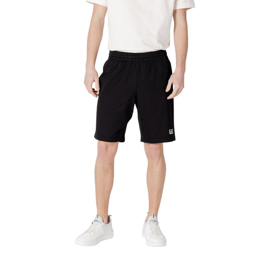 Bermuda Shorts by EA7 Emporio Armani for men in cotton black features a eye catching athletic and long short with a eye catching .