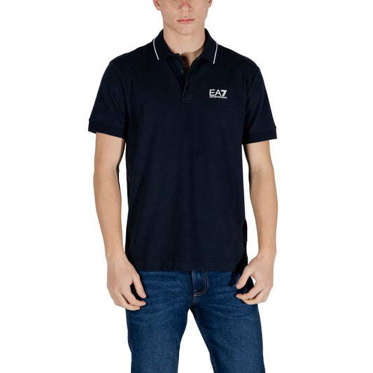 This Polo Shirt by EA7 Emporio Armani for men in stretch cotton blue presents a flawless silhouette, showcasing flawless detailing and a refined for a truly flawless aesthetic.