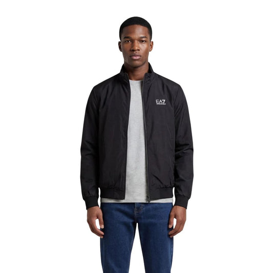 Bomber Jacket by EA7 Emporio Armani for men in polyamide black features a city-ready silhouette, detailed with and a city-ready .