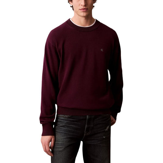 Sweatshirt by Calvin Klein Jeans for men in cotton purple presents a smart casual silhouette, featuring a smart casual crew neckline and for a sophisticated look.