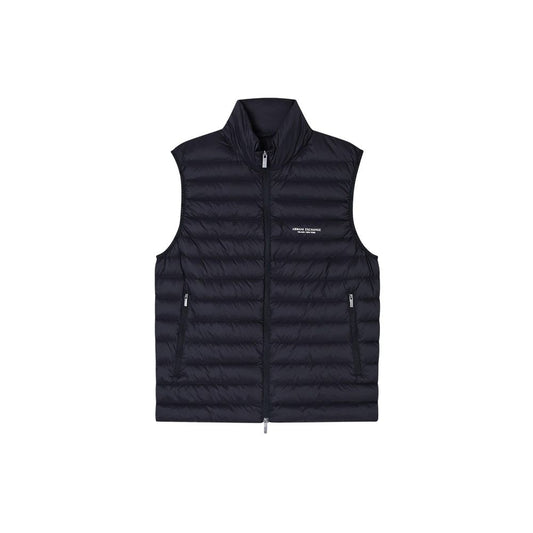 Vest by Armani Exchange for men in polyamide black features an contemporary silhouette, showcasing refined thermal & pockets and a contemporary for a sophisticated layered look.