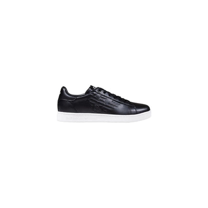 EA7 Emporio Armani Black Leather Sneakers
