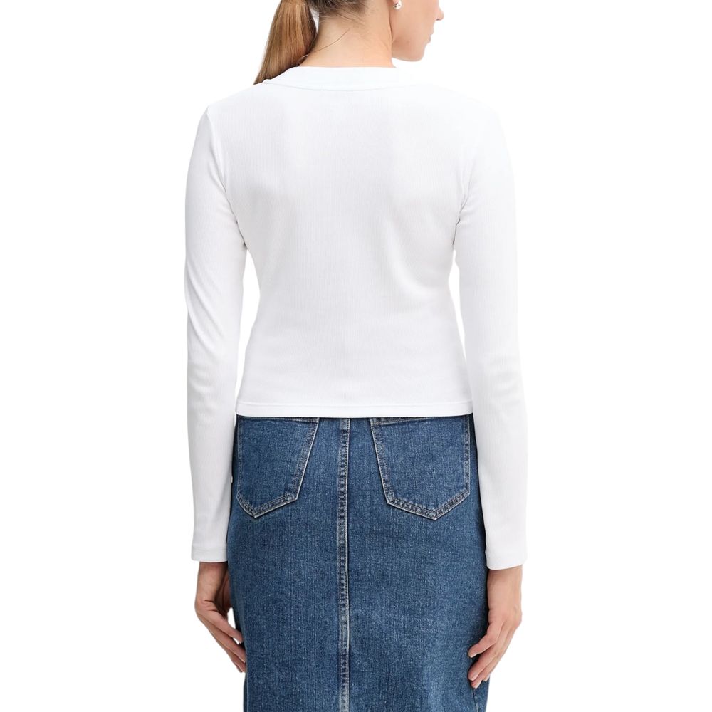 Calvin Klein Jeans White Cotton Long Sleeve T-Shirt