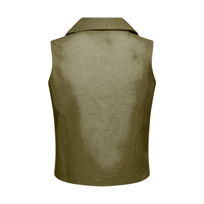 Jacqueline De Yong Green Cotton Waistcoat