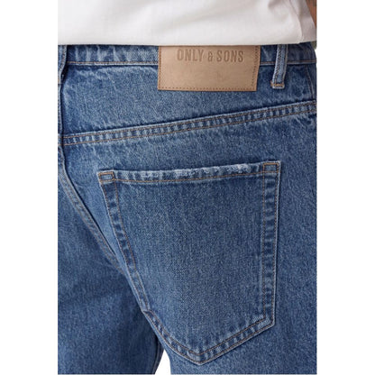 Only & Sons Blue Cotton Relaxed Fit Jeans