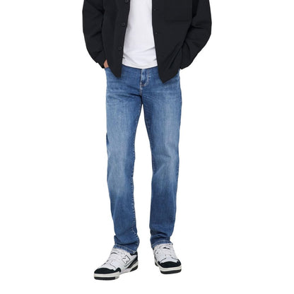 Only & Sons Blue Cotton Relaxed Fit Jeans
