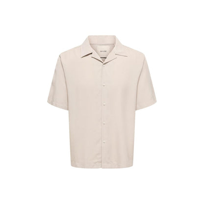 Only & Sons Beige Tencel Shortsleeve Shirt