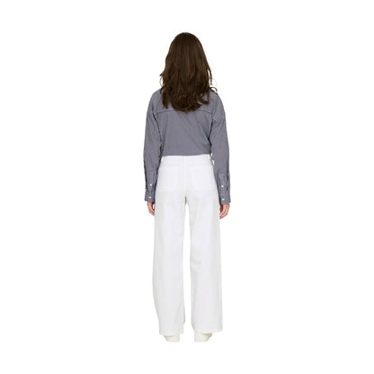 Jacqueline De Yong White Cotton Flared Pants