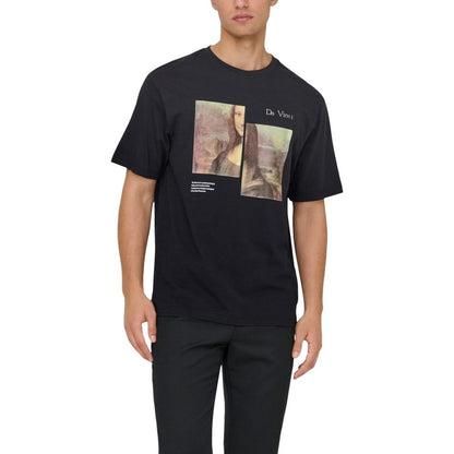 Only & Sons Black Cotton T-Shirt