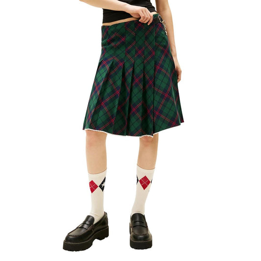 Skirt by Tommy Hilfiger Jeans for women in cotton polyester bicolour, patterned & plaid features an relaxed-yet-refined silhouette that elegantly showcases the Women's Pleated Cotton Polyester Mini Skirt design and sophisticated mini.