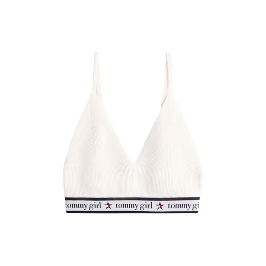 Tommy Hilfiger Jeans Women's Polyamide Wool Activewear T-Shirt - Cream