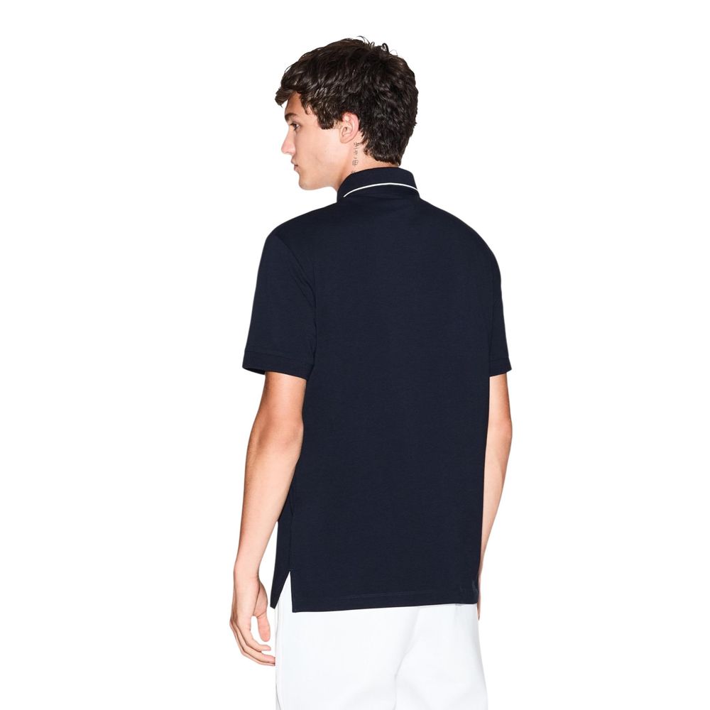 Armani Exchange Blue Cotton Polo Shirt