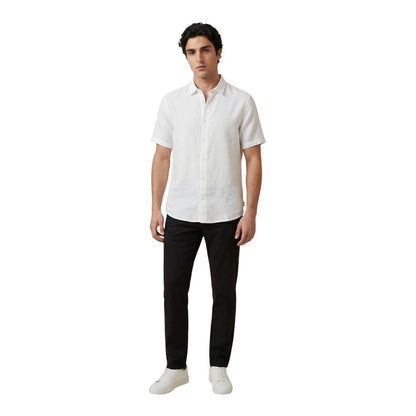 Armani Exchange White Linen Shortsleeve Shirt