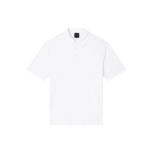 Polo Shirt by Armani Exchange for men in cotton white & patterned presents a sleek silhouette, featuring a refined and for a sleek finish.