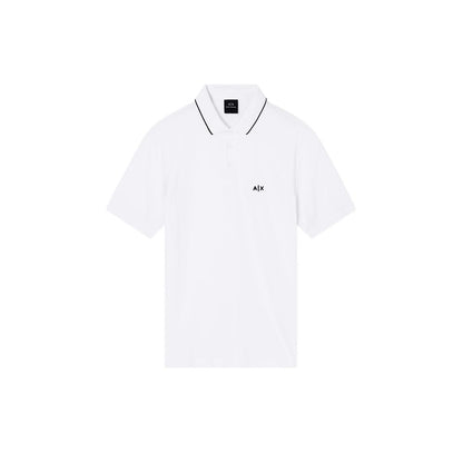 Armani Exchange White Cotton Polo Shirt