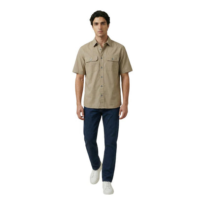 Armani Exchange Beige Cotton Shortsleeve Shirt