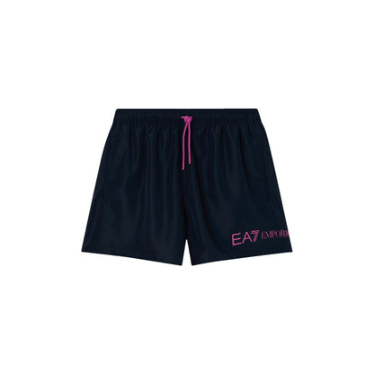 EA7 Emporio Armani Blue Polyester Swim Shorts