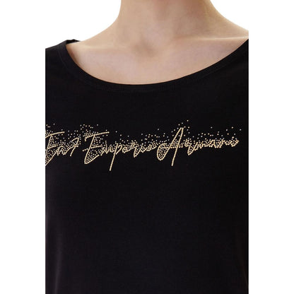 EA7 Emporio Armani Black Elastane T-Shirt