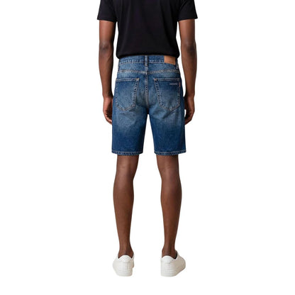 Antony Morato Blue Cotton Bermuda Shorts